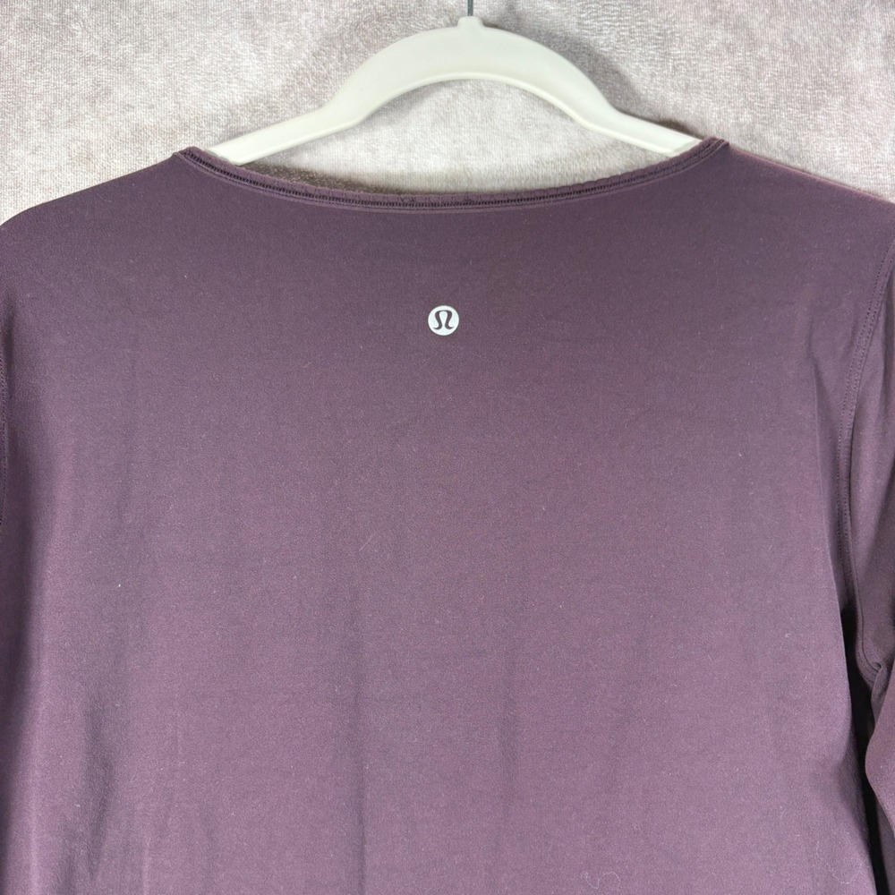Lululemon Full Freedom Wrap Top Womens 10 Purple Wrap Front Long Sleeve Active - Picture 4 of 7